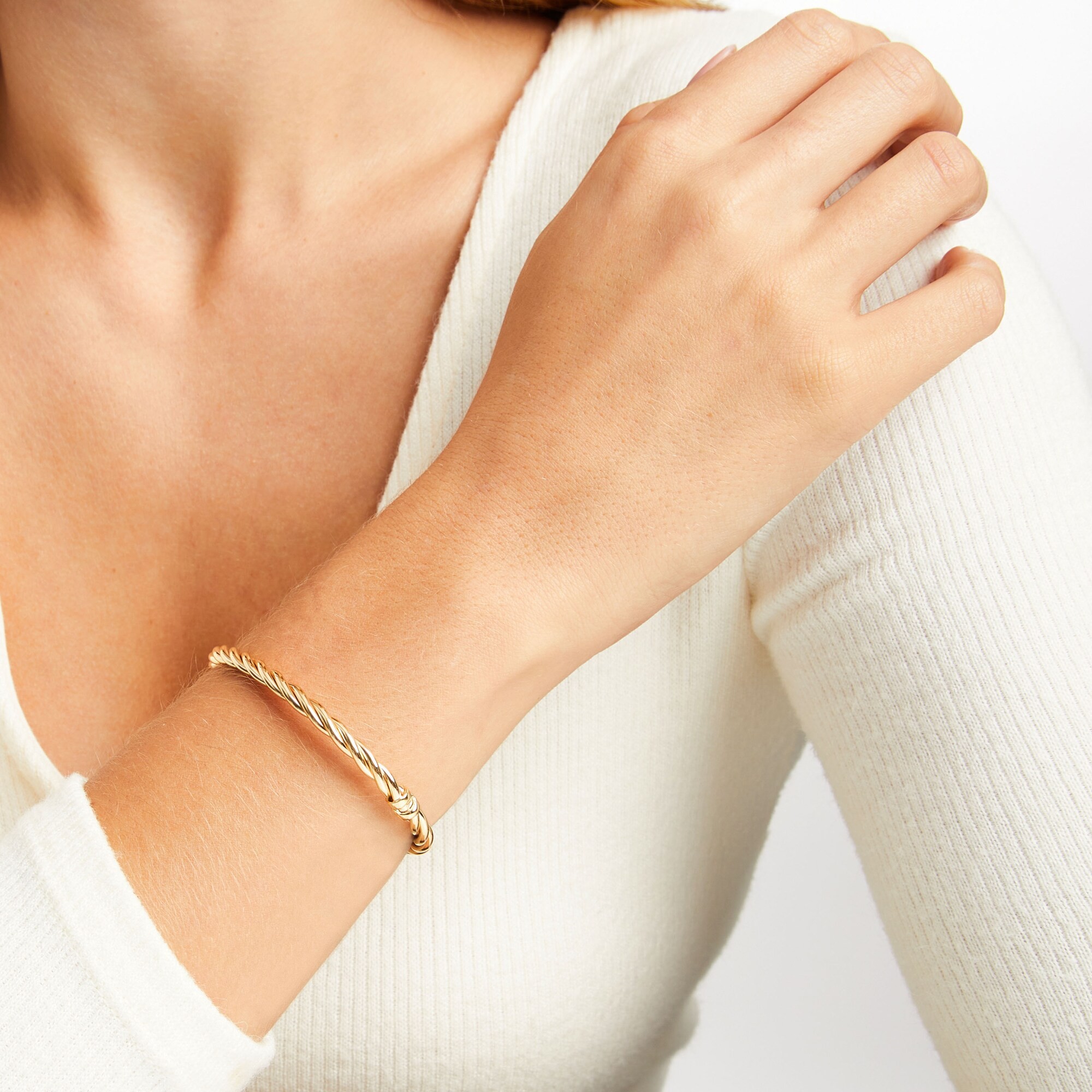 Italian Braided Bangle Bracelet 14K Yellow Gold: le migliori