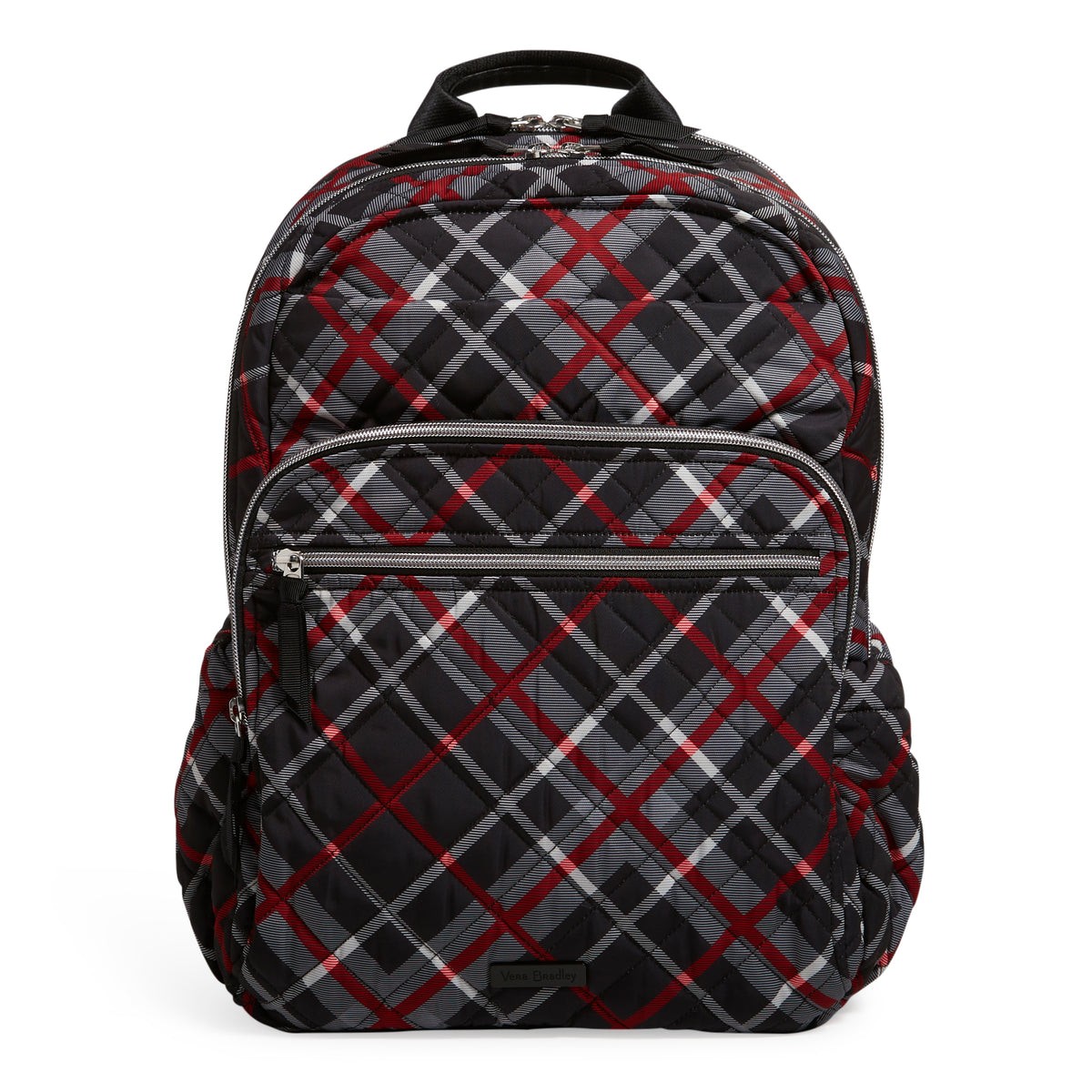 Vera Bradley XL Campus Backpack Women in Paris Plaid Black/Red