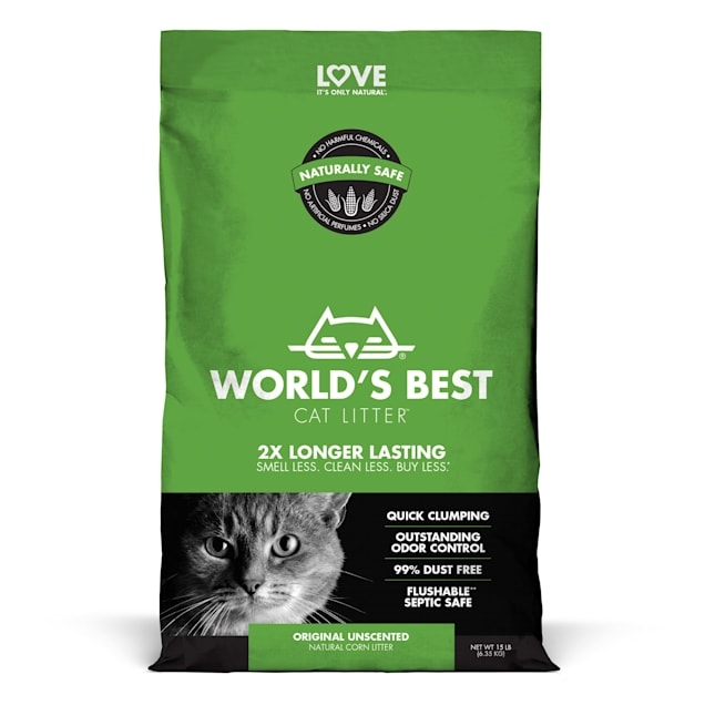 World's Best Original Series Clumping Unscented Corn Cat Litter, 15 lbs