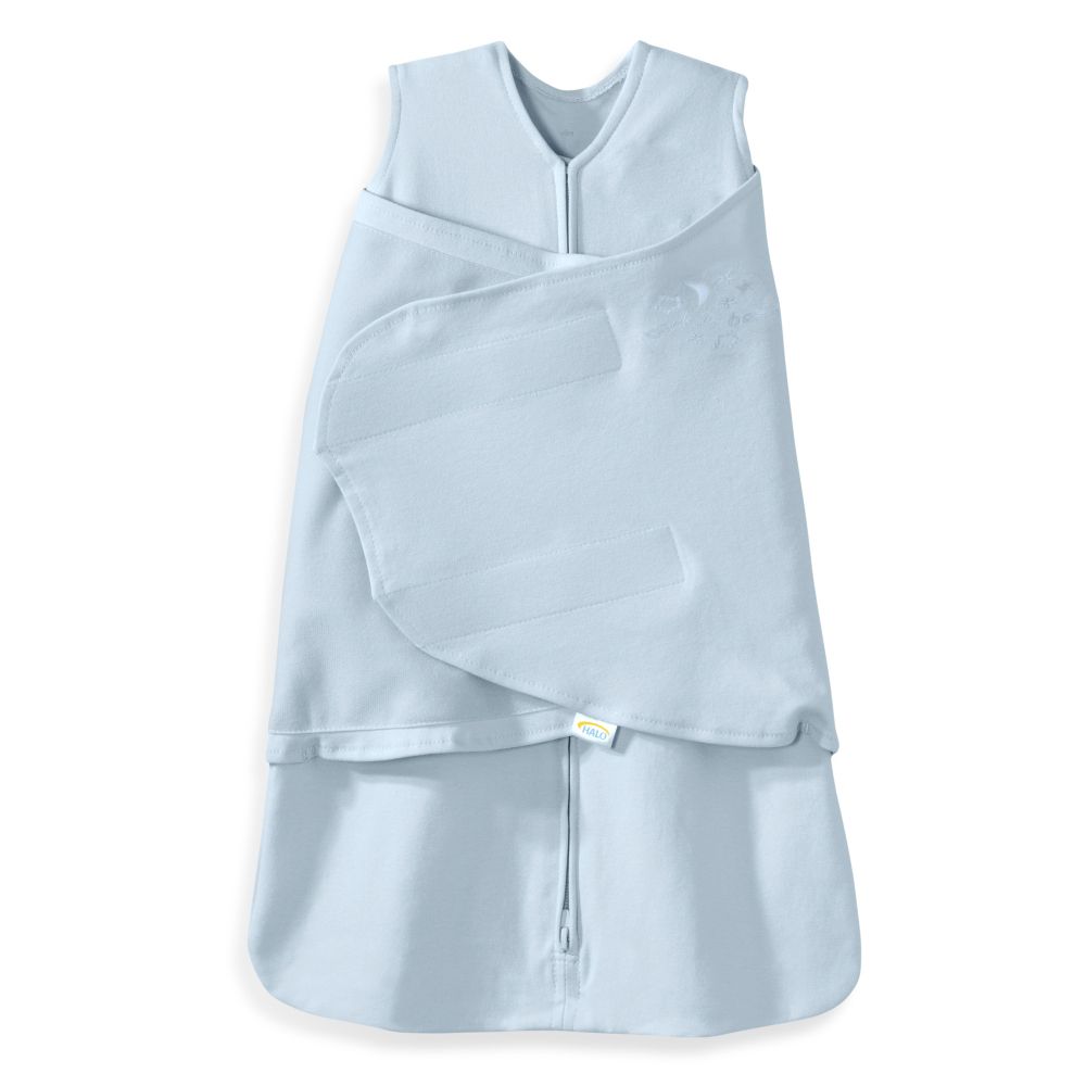 Halo Sleepsack Newborn MultiWay Cotton Swaddle In Blue Best Deals and