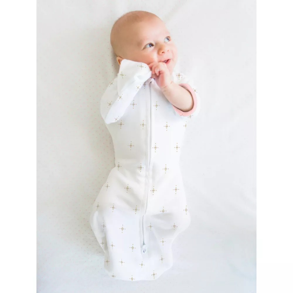 Swaddle Designs Size 36M Gray Stripes Arms Up HalfLength Sleeves