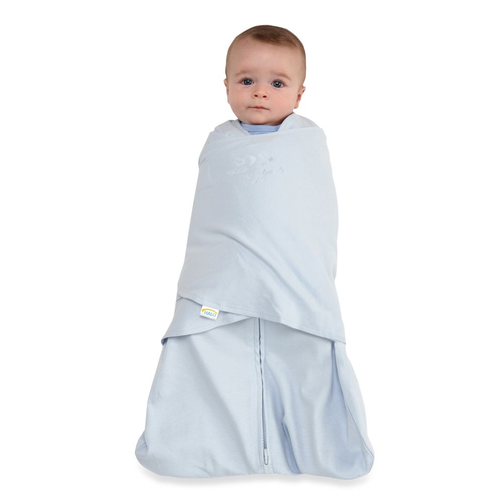 Halo Sleepsack Newborn MultiWay Cotton Swaddle In Blue Best Deals and