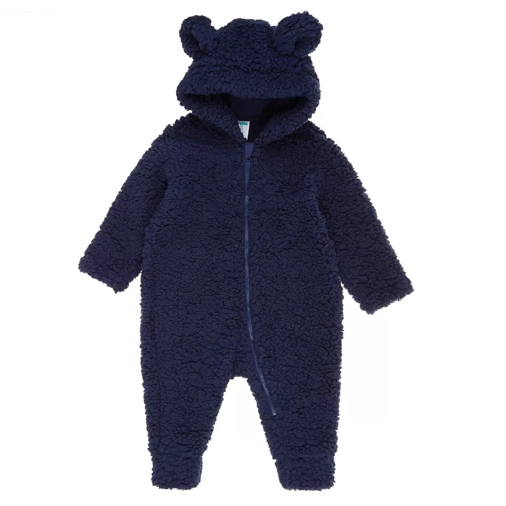 Mighty Goods Size 24M Zip-Up Teddy Sherpa Hooded Pram In Navy Peacoat ...