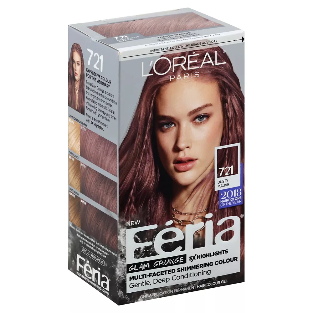 L'oreal Paris Feria Glam Grunge Permanent Hair Color In 721 Dusty Mauve 