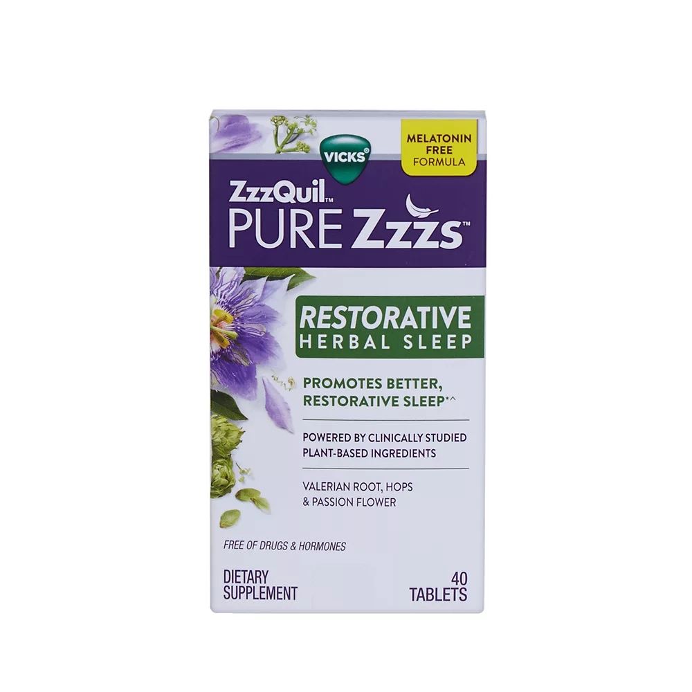 Vicks Zzzquil Purezzzs Restorative Herbal Sleep Tablets 40-Count Best ...