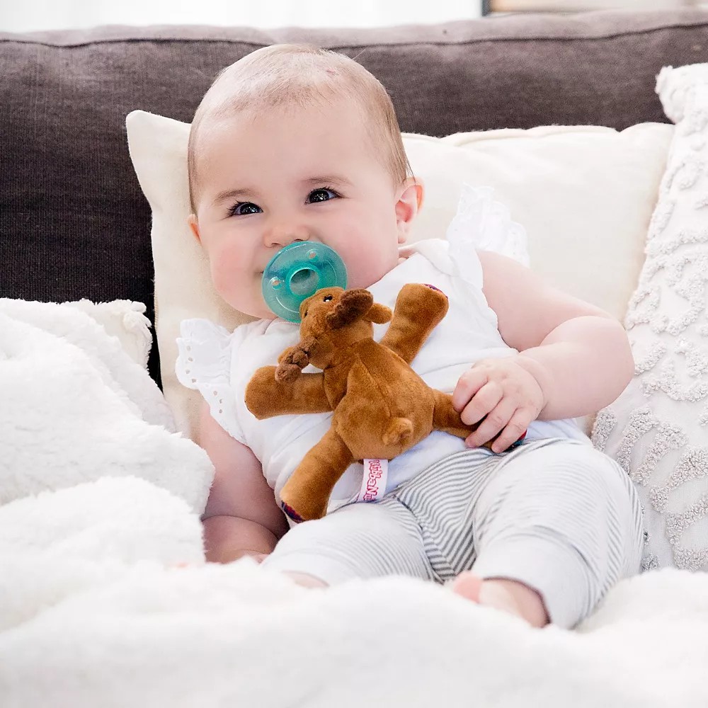 Wubbanub Size 06M Reindeer Infant Pacifier In Brown Best Deals and