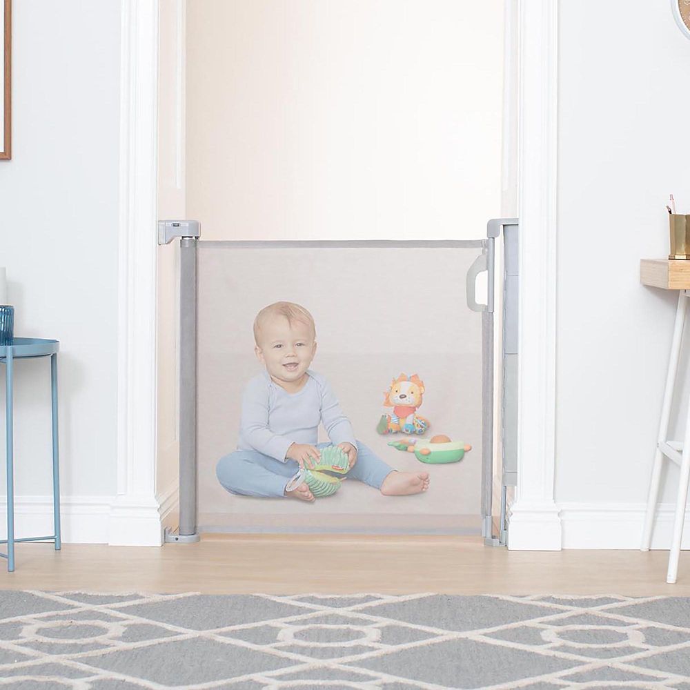 Skip Hop Retractable Mesh Baby Gate Playview 52Inch Grey at Eva Valdez