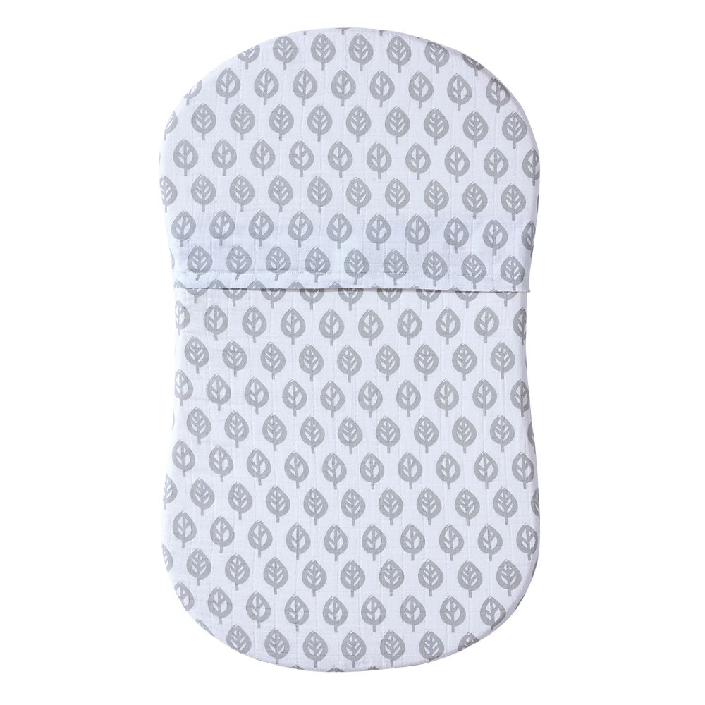 Halo Bassinest Muslin Sheet In Grey/white Leaf Print Best Deals and