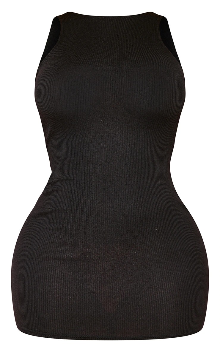 Petite Black Mesh Detail Open Bust Dress