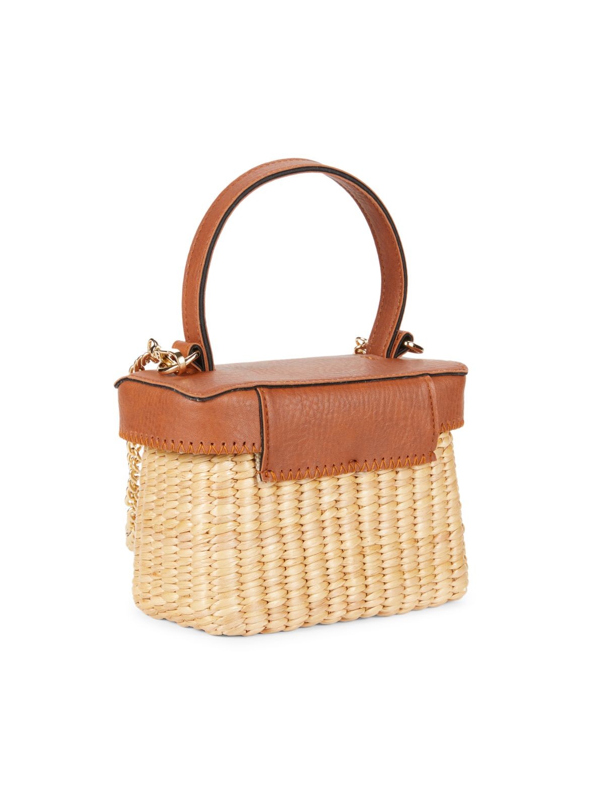 SteamLine Luggage The Architect Mini Rattan Crossbody Bag in Brown