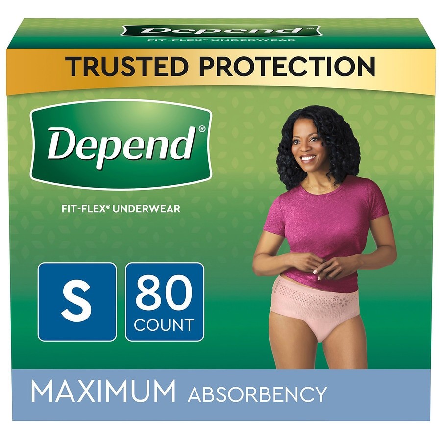 Depend Fresh Protection Adult Incontinence Underwear for Women, Maximum, L,  Blush, 17Ct 