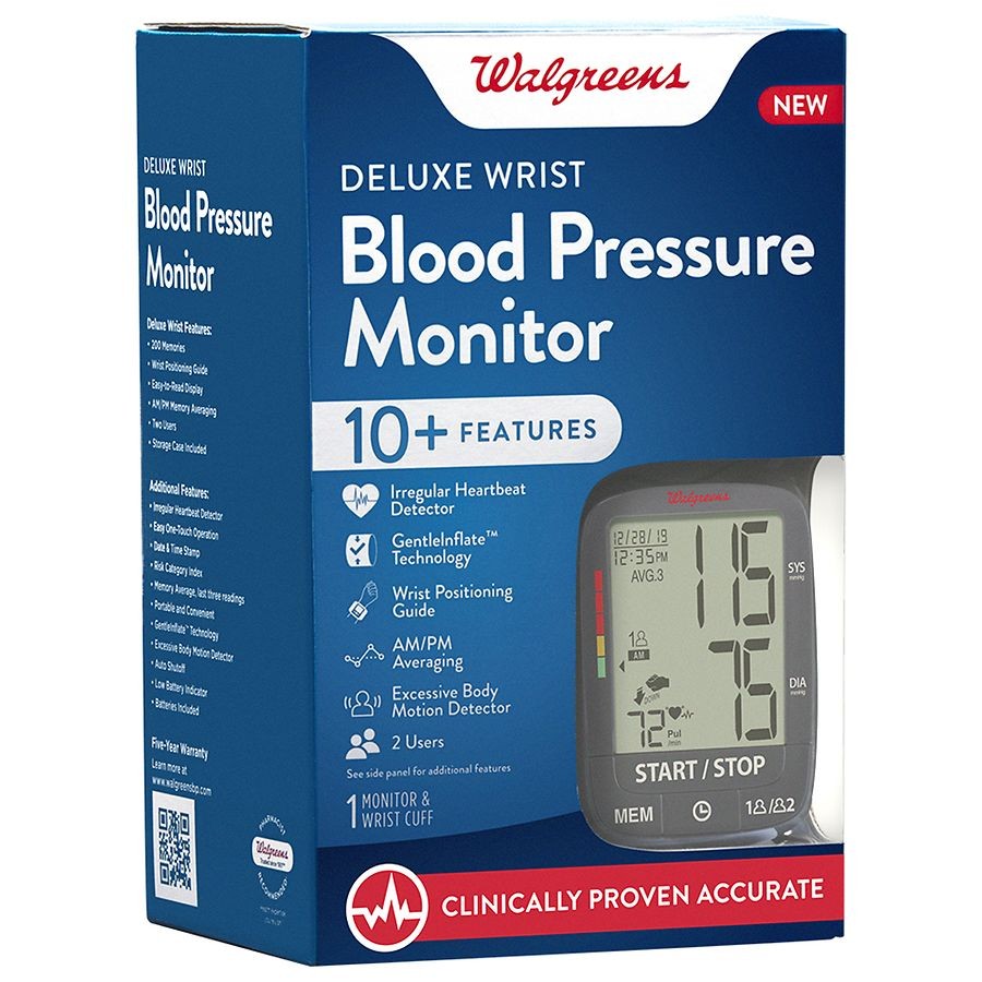 Walgreens Deluxe Wrist Blood Pressure Monitor 1.0 ea Meilleures offres et Historique des prix