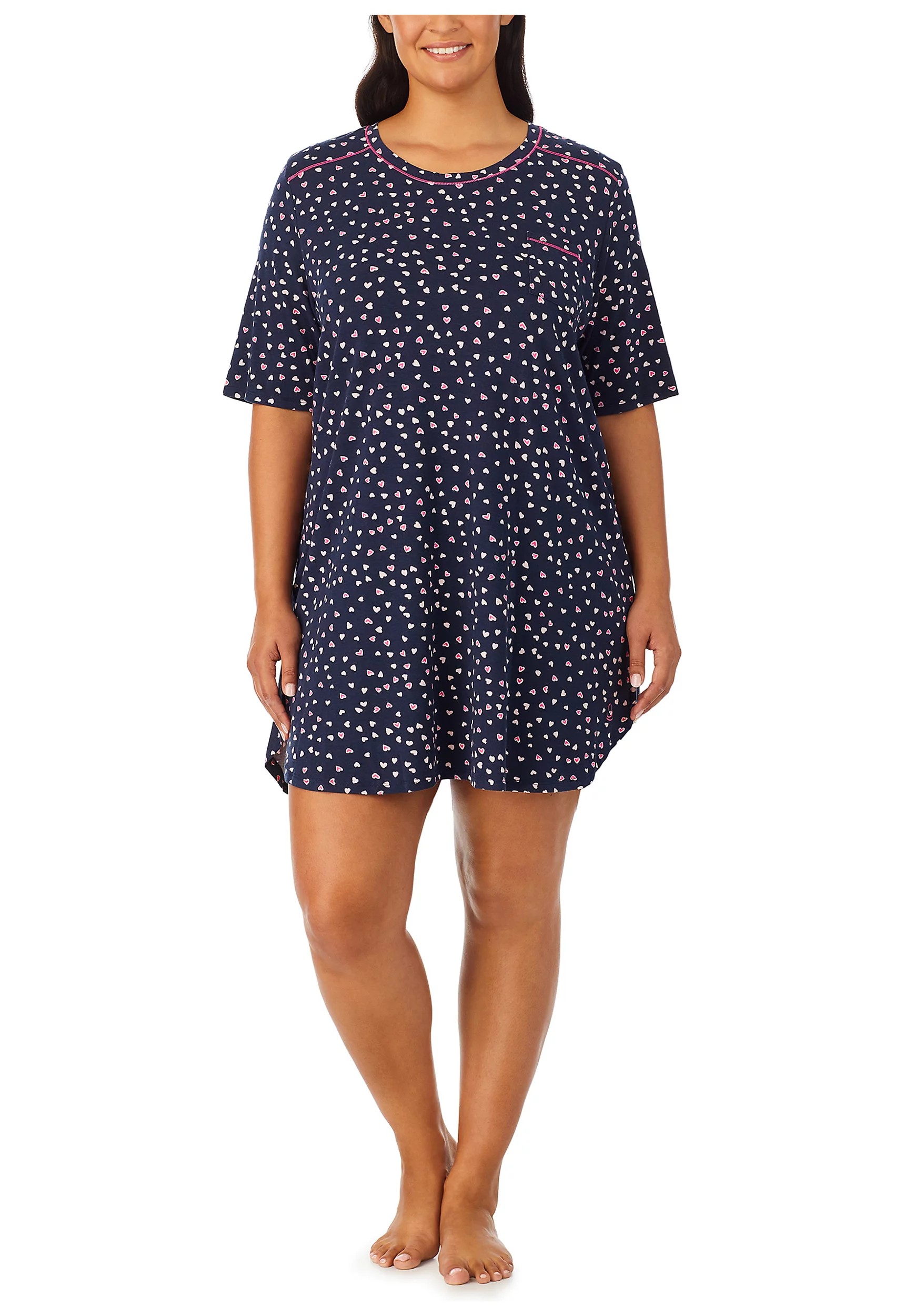 Plus Size Elbow Sleeve Sleep Shirt Die besten Deals und