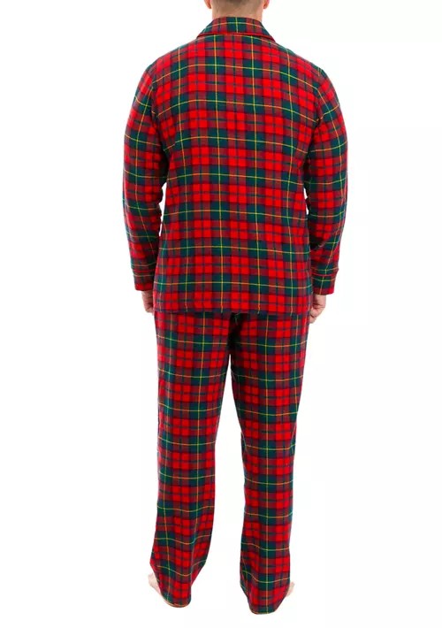 Flannel Long PJ Set - Tartan Plaid Haute Red Ivory