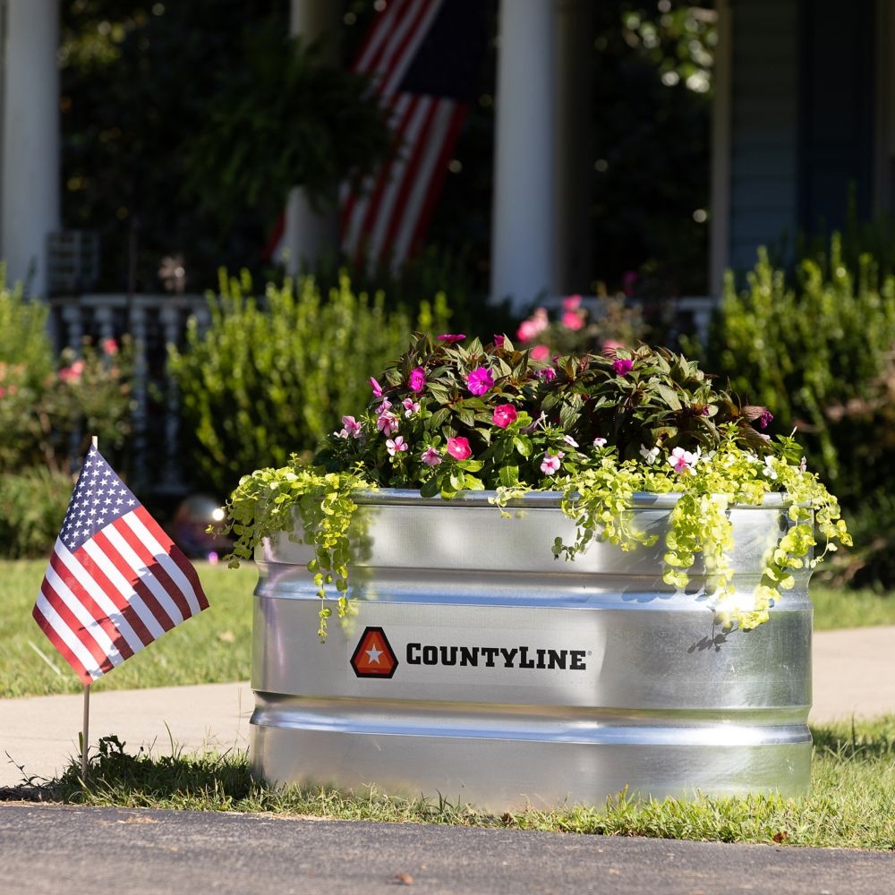 CountyLine 100 gal. Oval Galvanized Stock Tank, 2 ft. x 4 ft. x 2 ft