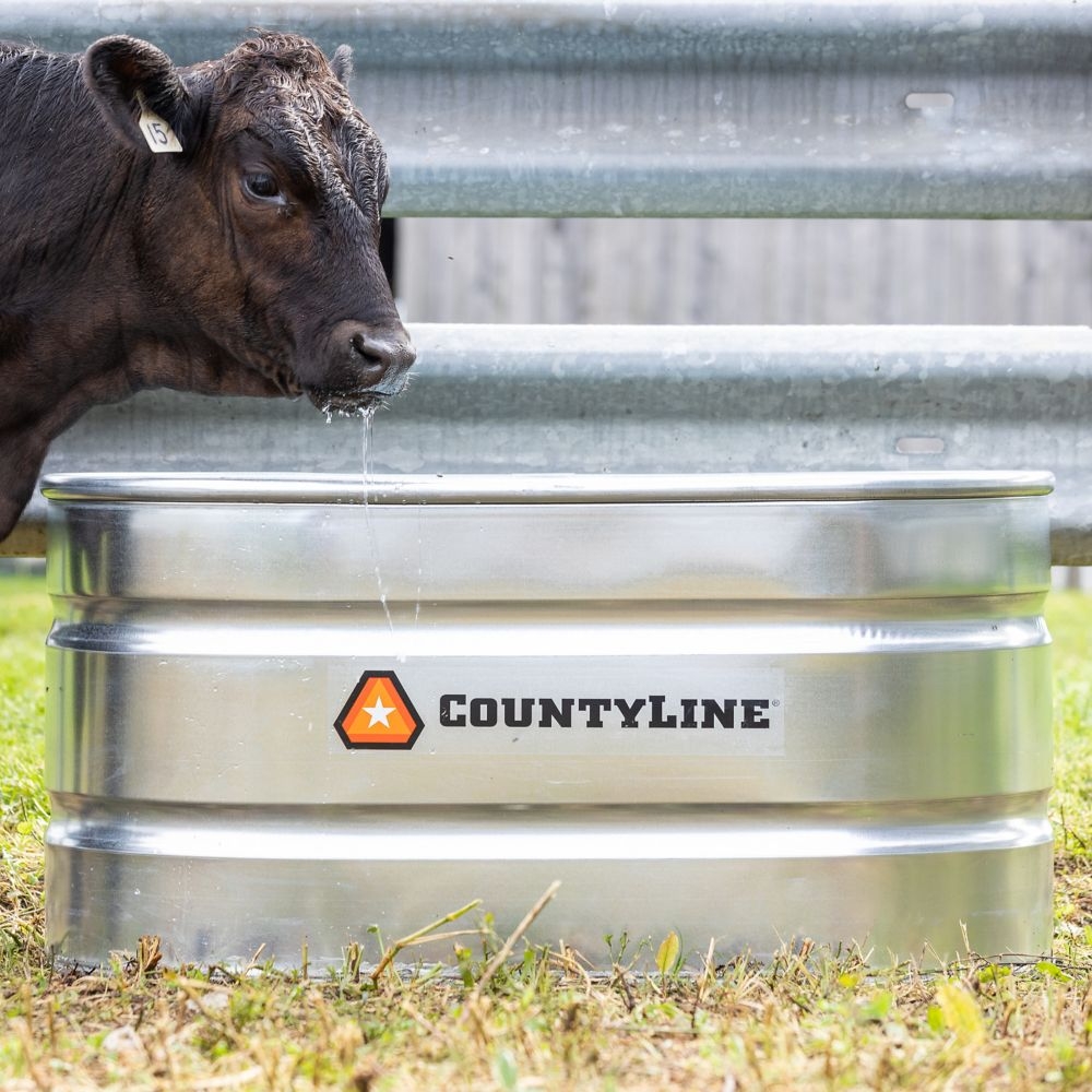 CountyLine 100 gal. Oval Galvanized Stock Tank, 2 ft. x 4 ft. x 2 ft