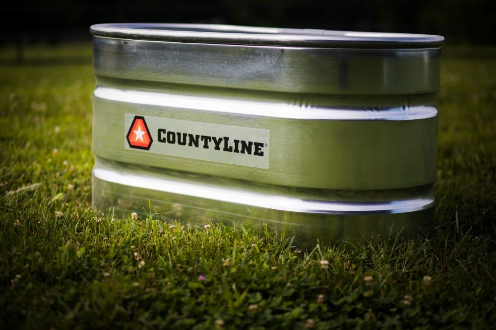 CountyLine 100 gal. Oval Galvanized Stock Tank, 2 ft. x 4 ft. x 2 ft
