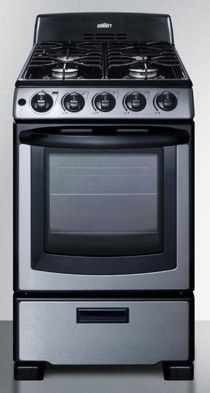 PRO201SS 20"" Freestanding Gas Range With 4 Burners 2.62 Cu. Ft. Oven ...