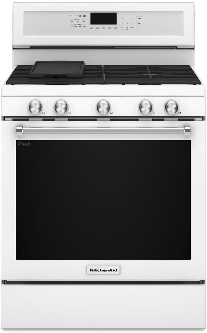 KFGG500EWH 30"" 5.8 Cu. Ft. Capacity 5 Burner Freestanding Gas Single
