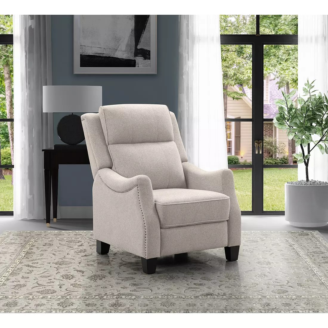 Abbyson Living Cameron Tufted PushBack Recliner Arm Chair, Gray, 40""L x 31""W x 41.5""H Best