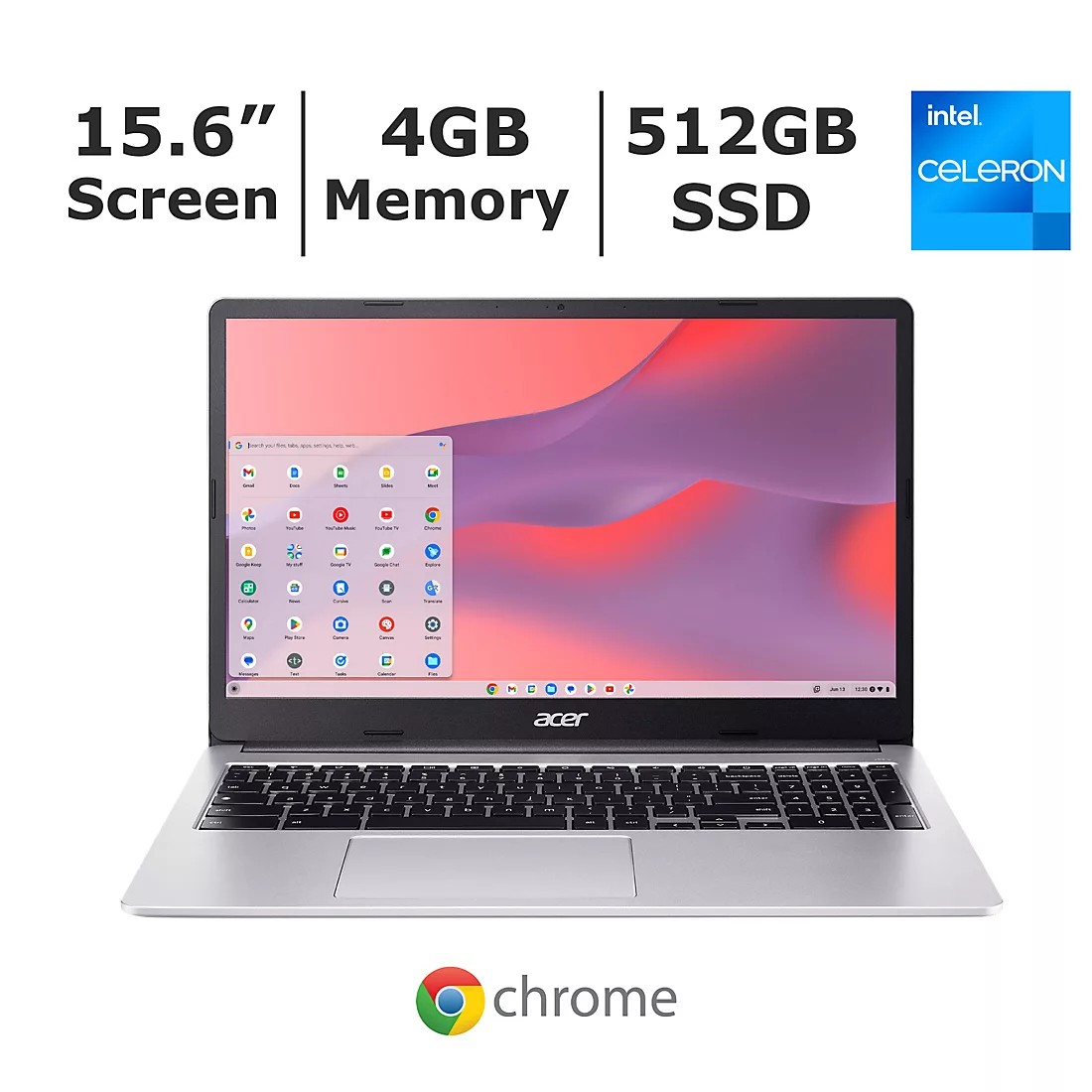 Acer Chromebook 315 CB3154HC8XU 15.6" FHD IPS Laptop, Intel Celeron