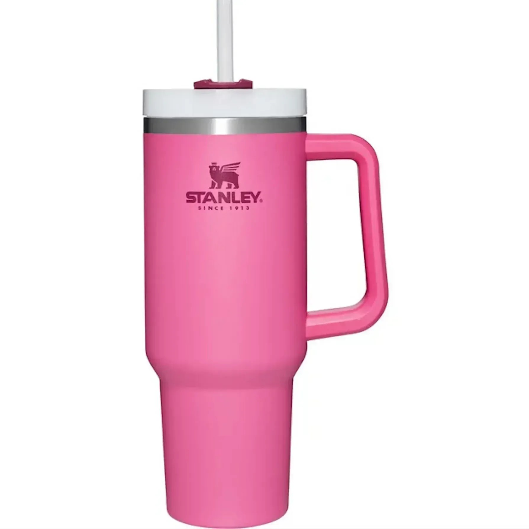 1pc 40oz Handle Drinking Tumbler With Straw And Lid Stainless