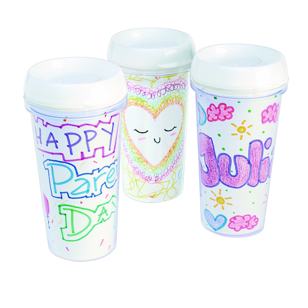 Colorations® Decorate Your Own Travel Mugs Set of 12 Die besten Deals