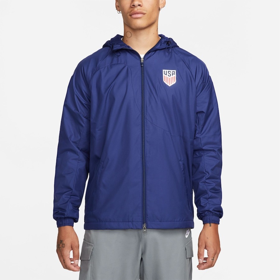 USMNT Nike Strike Anthem FullZip Hoodie Jacket Navy melhores ofertas