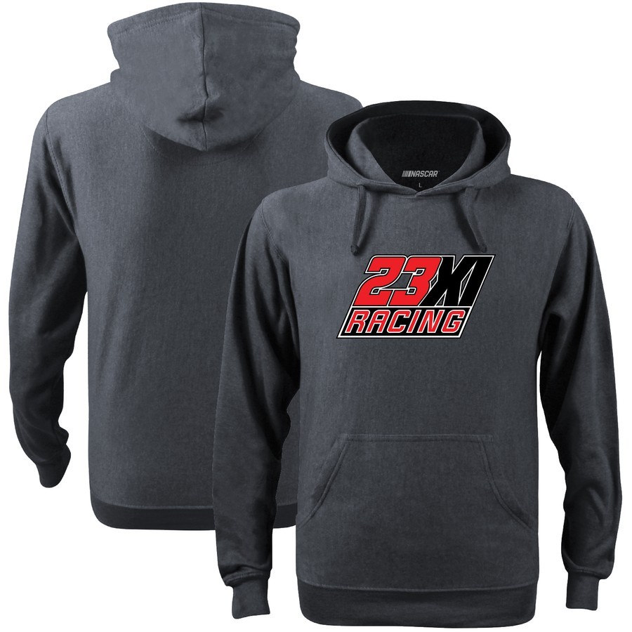 23XI Racing Checkered Flag Graphic 1-Spot Pullover Hoodie - Heather ...