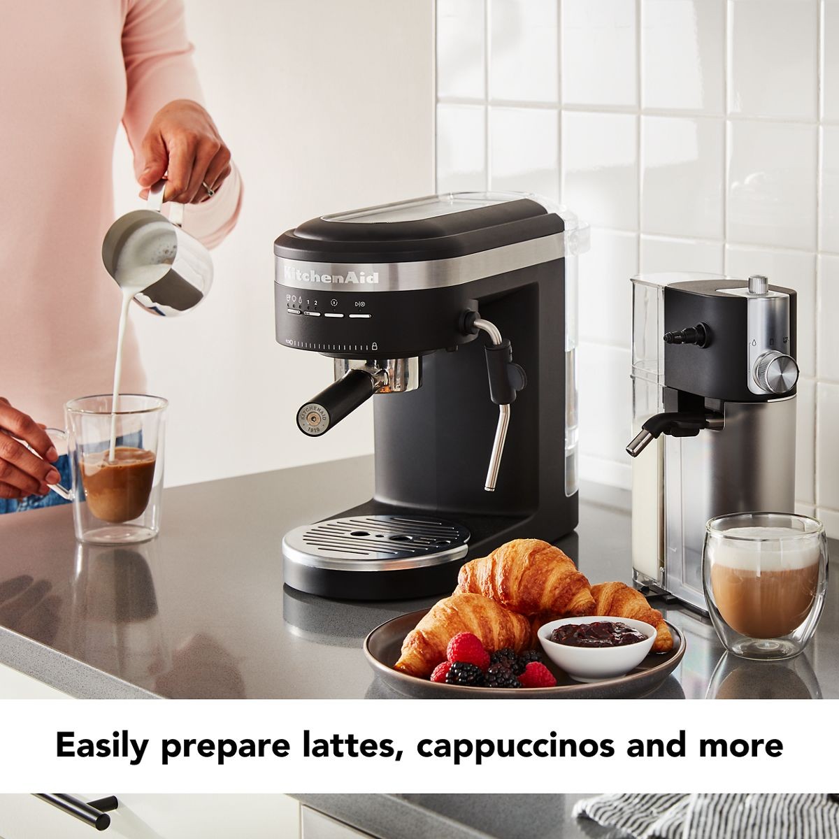 KitchenAid® SemiAutomatic Espresso Machine and Automatic Milk Frother Attachment Best Deals and