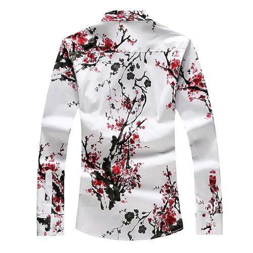 Men's Shirt Graphic Shirt Floral Collar Red Blue Green Plus Size ...