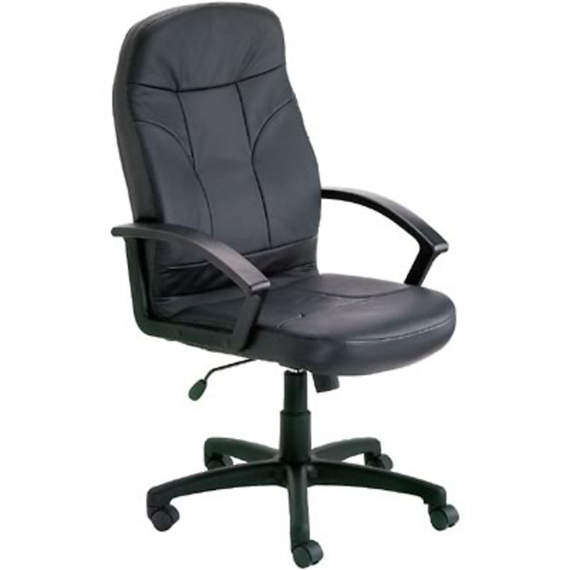 Boss Office Products Boss High Back LeatherPlus Chair, Black (B8401