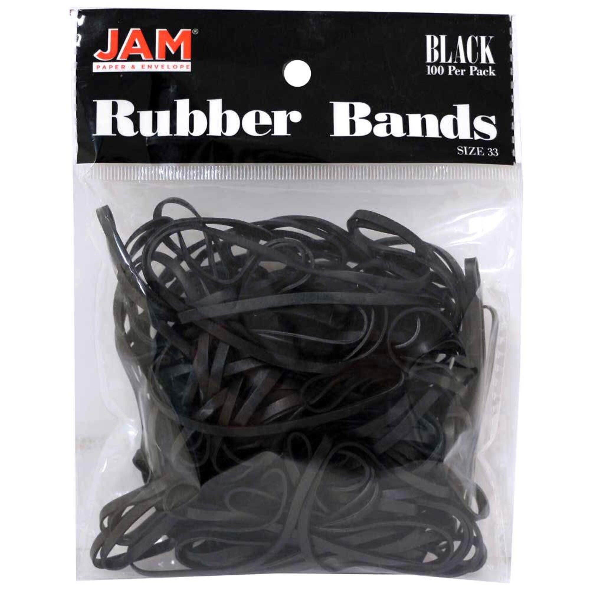 Mejores ofertas e historial de precios de JAM Paper Rubber Bands, #33 Size,  Black Rubberbands, 100/pack (333RBBL), Quill en