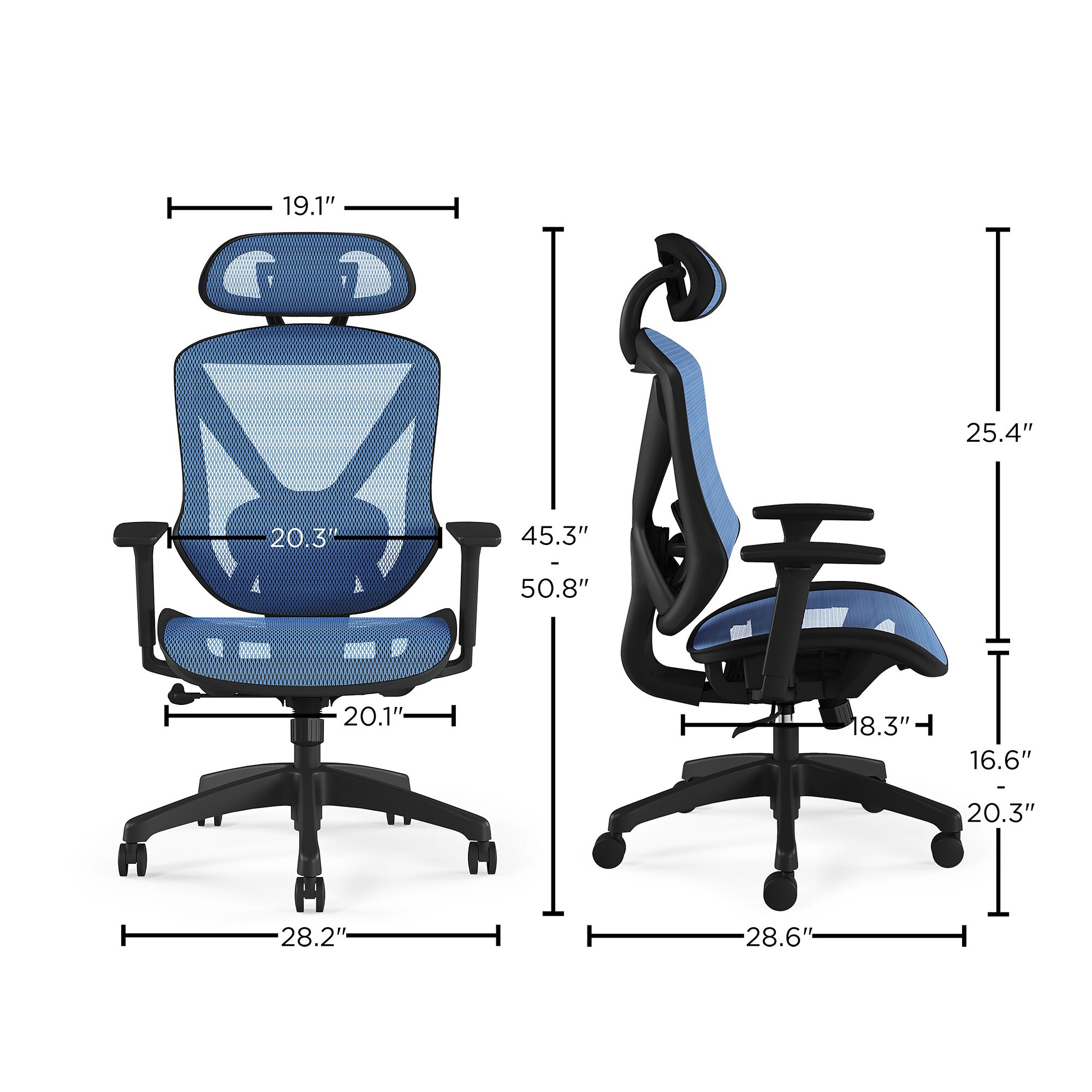 Union & Scale FlexFit Dexley Ergonomic Mesh Swivel Task Chair, Blue ...