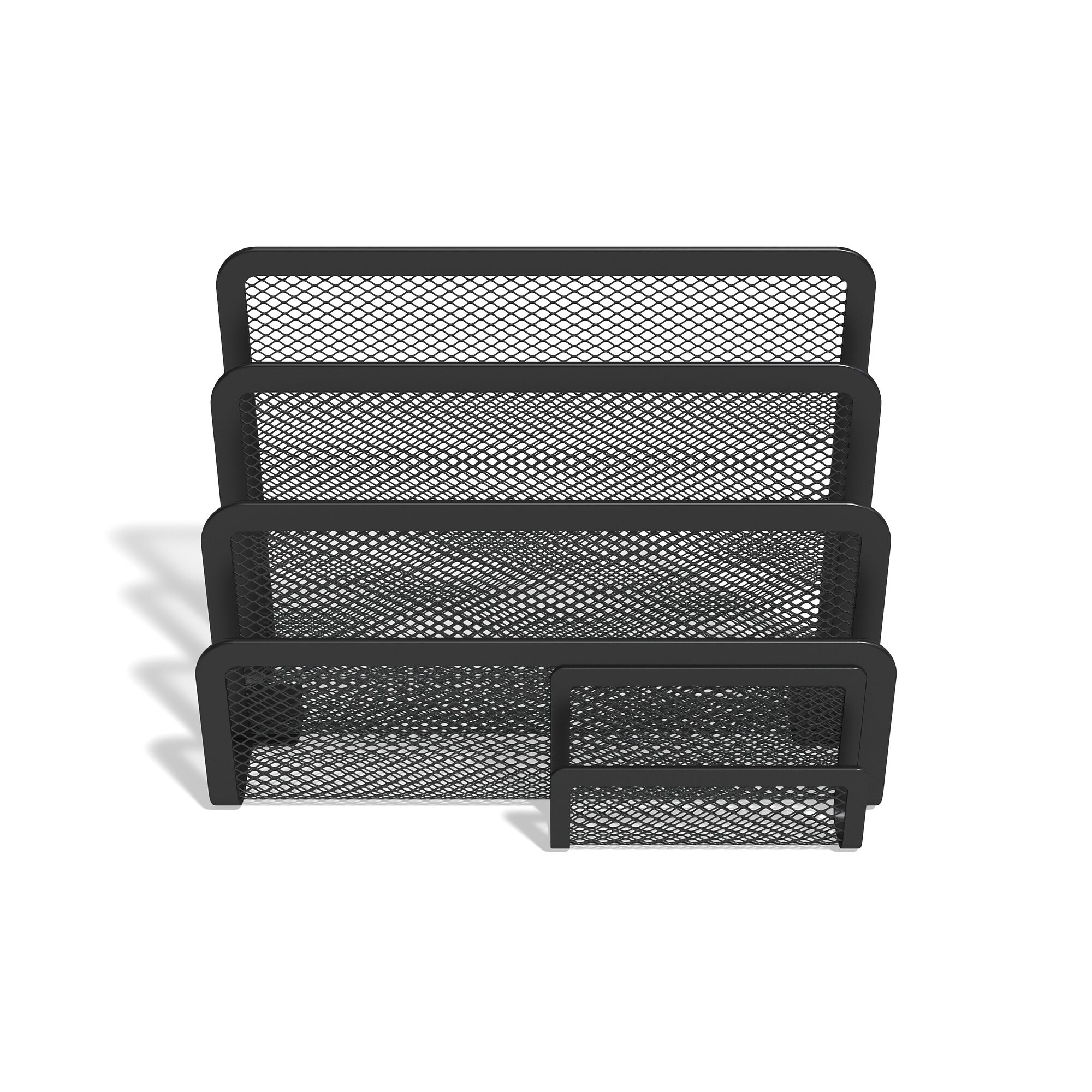 TRU RED 4-Compartment Wire Mesh Letter Holder, Matte Black (TR57562 ...