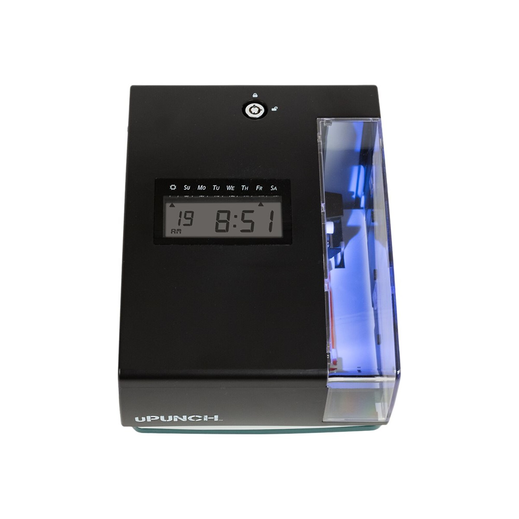 uPunch Digital Time Clock & Date Stamp Punch Card System, Black (CR1000
