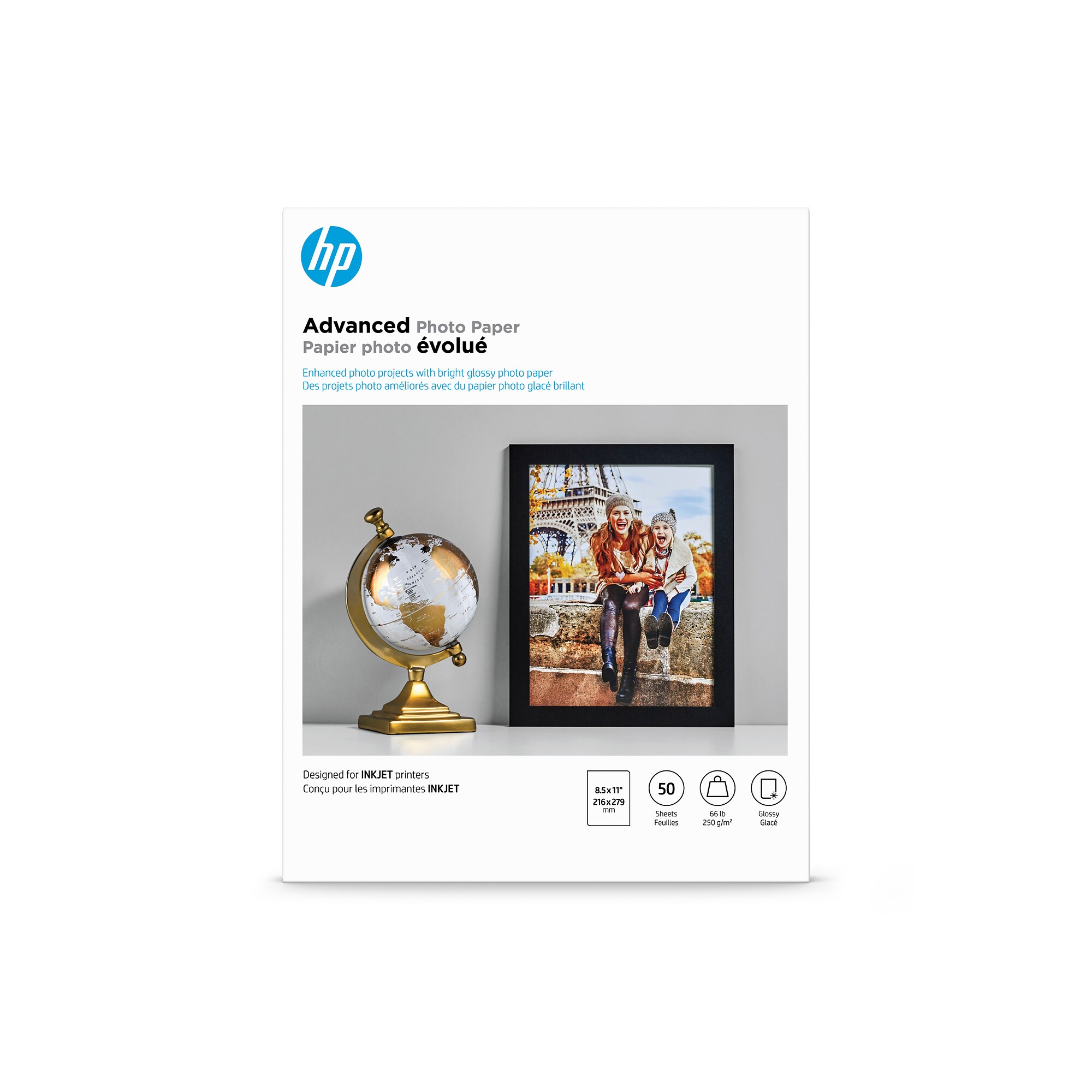 Hp glossy photo paper 8 5 x 11 50 sheets pack q7853a quill best