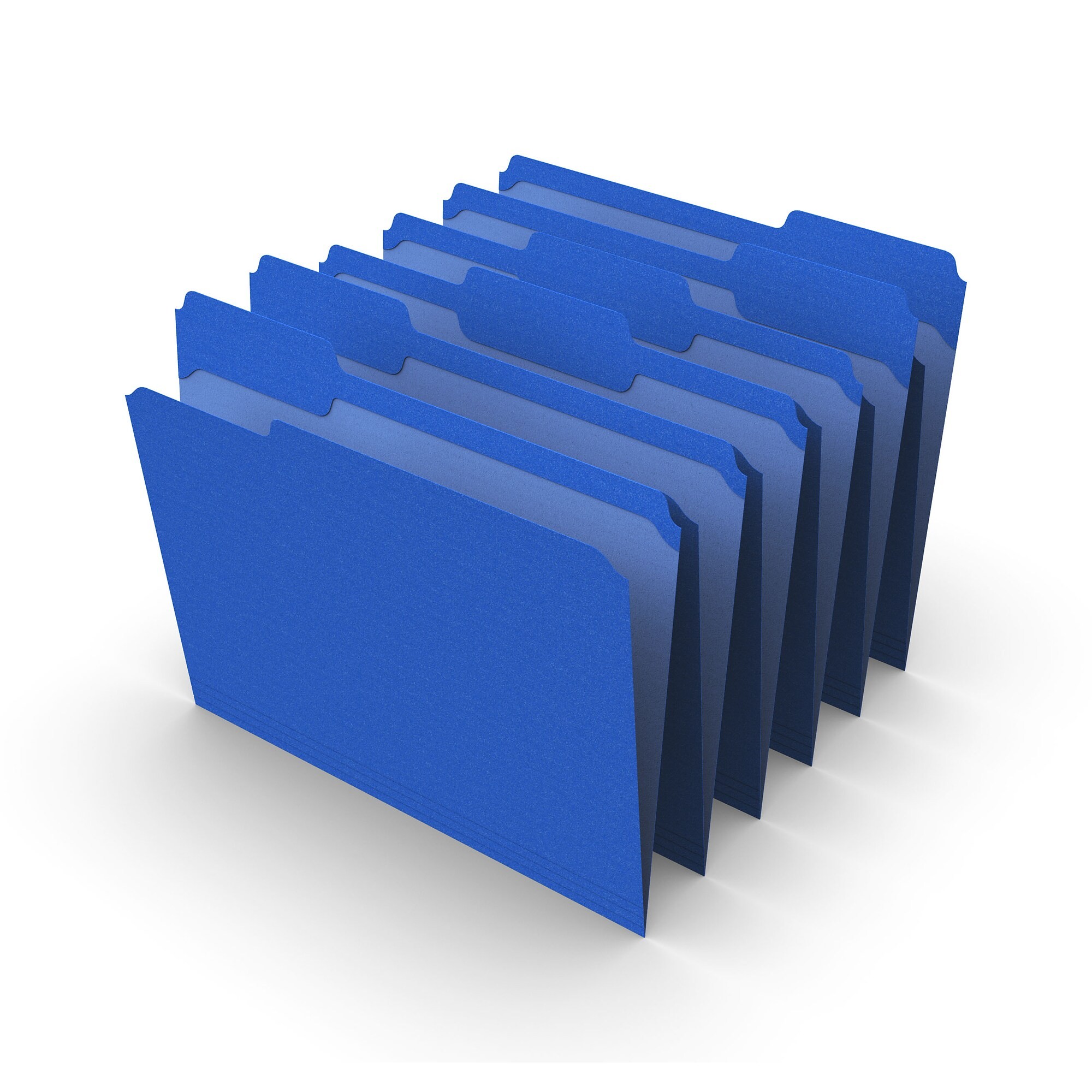 Staples® Reinforced File Folders, 1/3 Cut Tab, Letter Size, Blue, 100