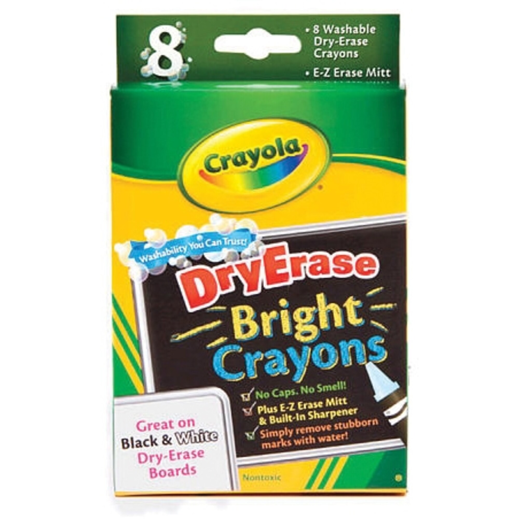Crayola Dry Erase Crayons, Washable, Assorted Bright, 8/Pk Quill Best