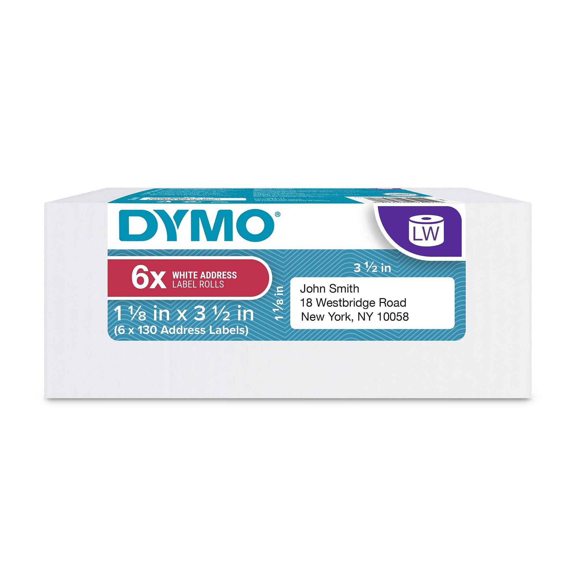 DYMO LabelWriter 2050818 Mailing Address Labels, 31/2 x 11/8, Black