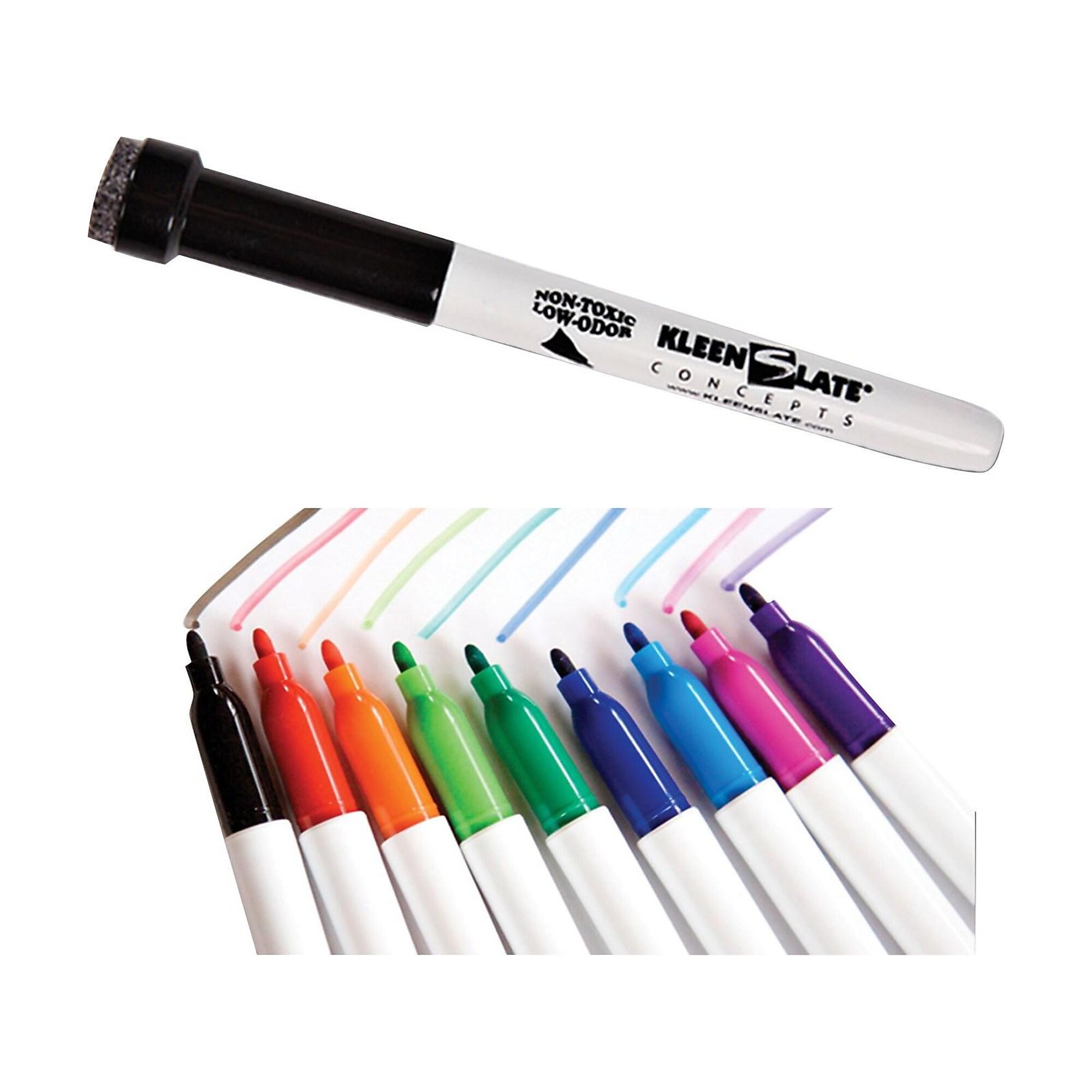 KleenSlate Dry Erase Markers, Bullet Point, Assorted, 10/Pack (6108), Red Quill Best Deals and