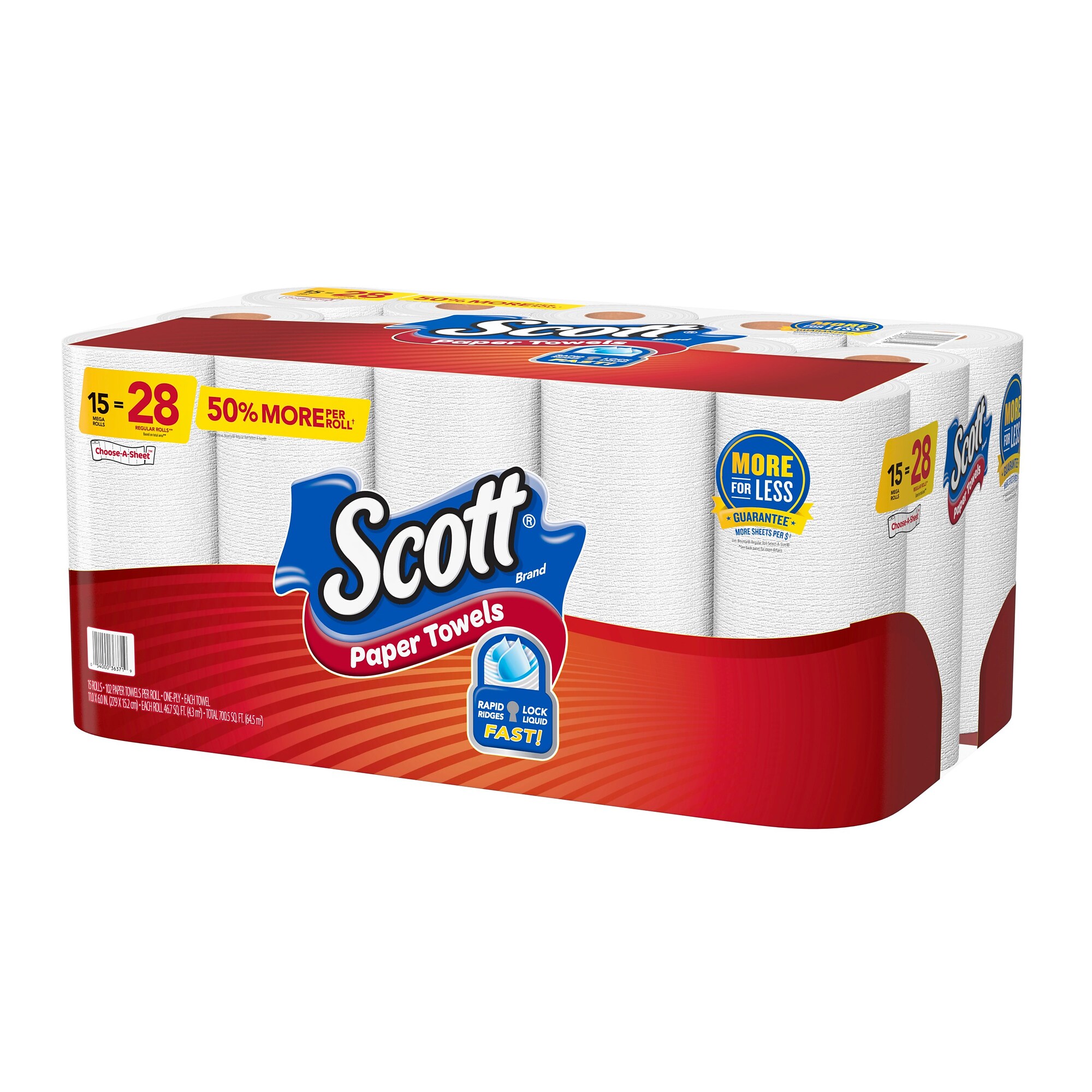 Scott Choose-A-Sheet Kitchen Roll Paper Towel, 1-Ply, 102 Sheets/Roll ...