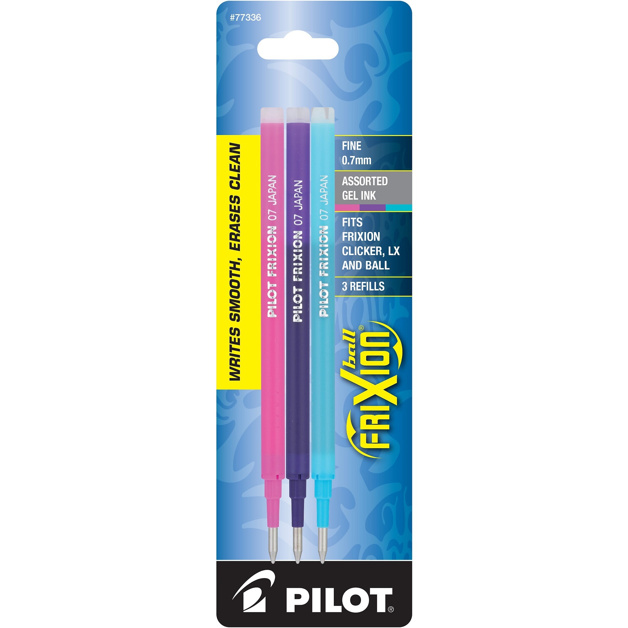 Pilot FriXion Ball Erasable Gel Pen Ink Refill, Fine Tip, Pink/Purple