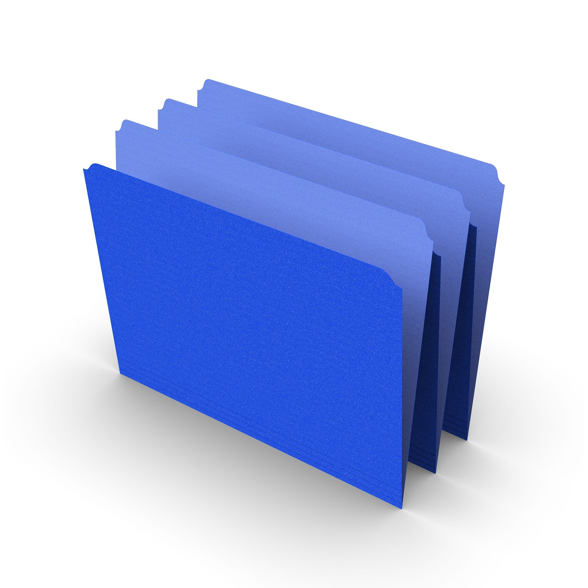 Staples File Folders, Single Tab, Letter Size, Blue, 100/Box (ST509679
