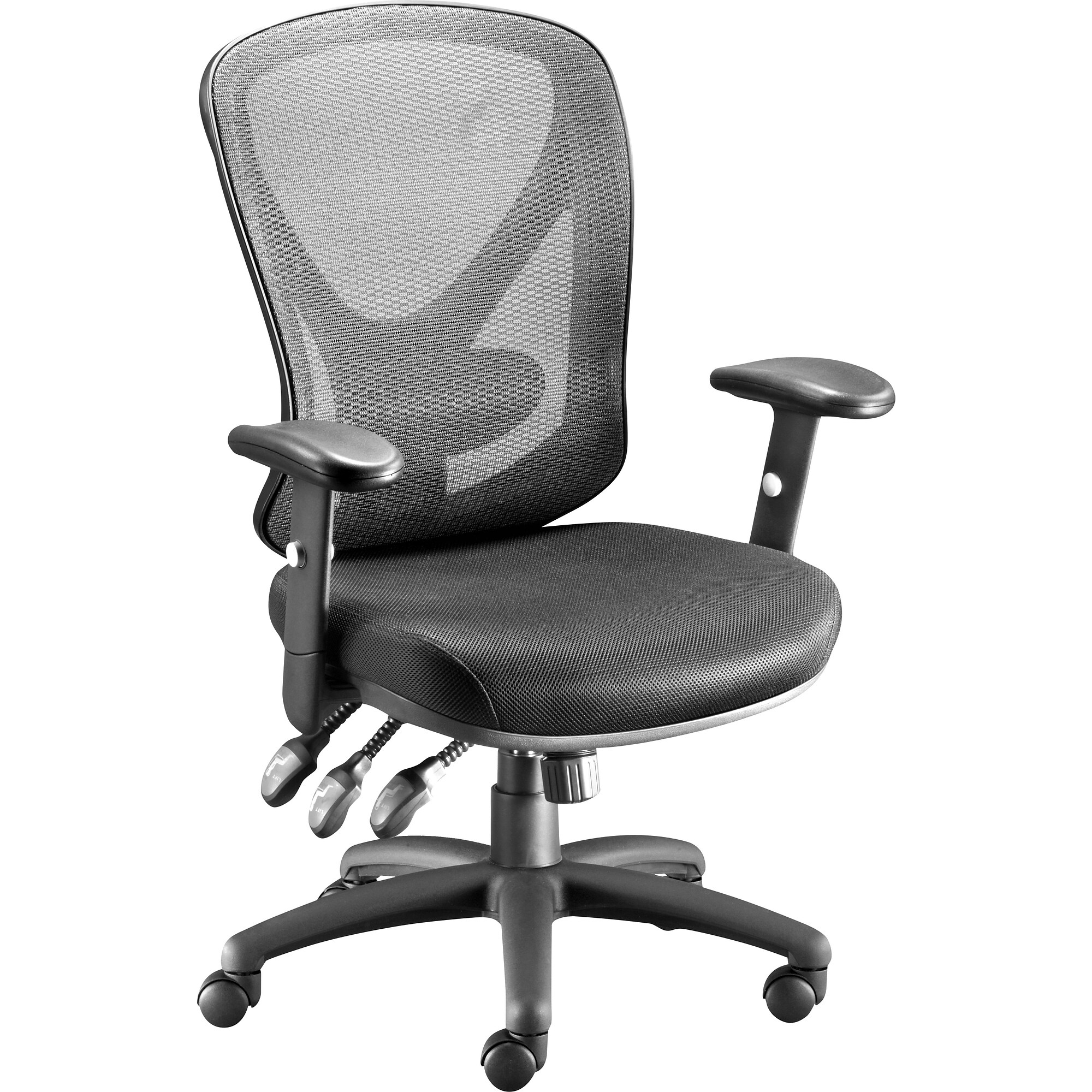 Quill Brand Carder Mesh Back Fabric Computer and Desk Chair, Black