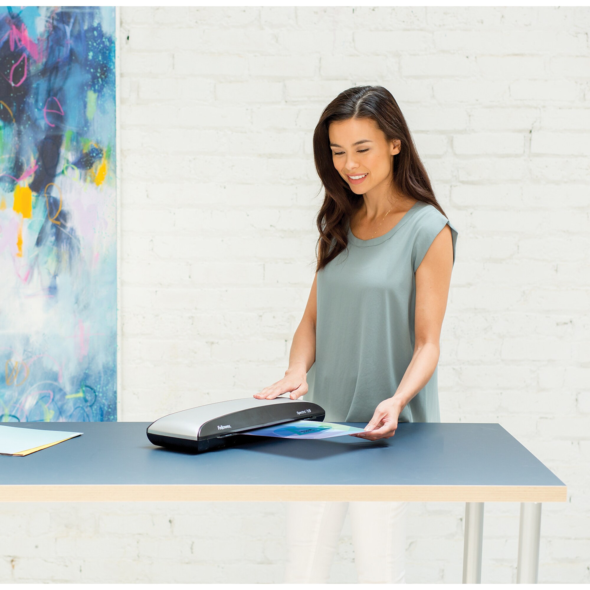 Fellowes Spectra 125 Thermal Laminator, 12.5 Width, Silver/Black