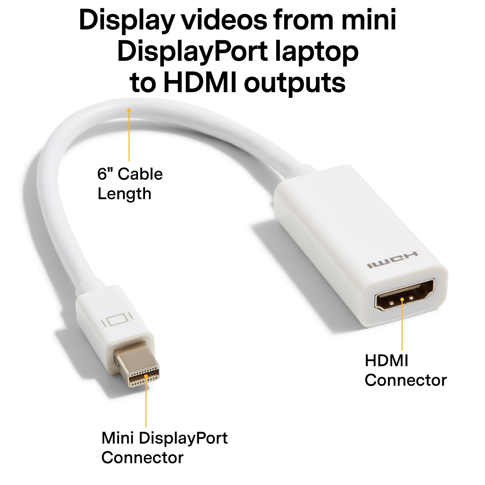 NXT Technologies 0.5' Mini DisplayPort/HDMI Audio/Video Adapter White  (NX60397)