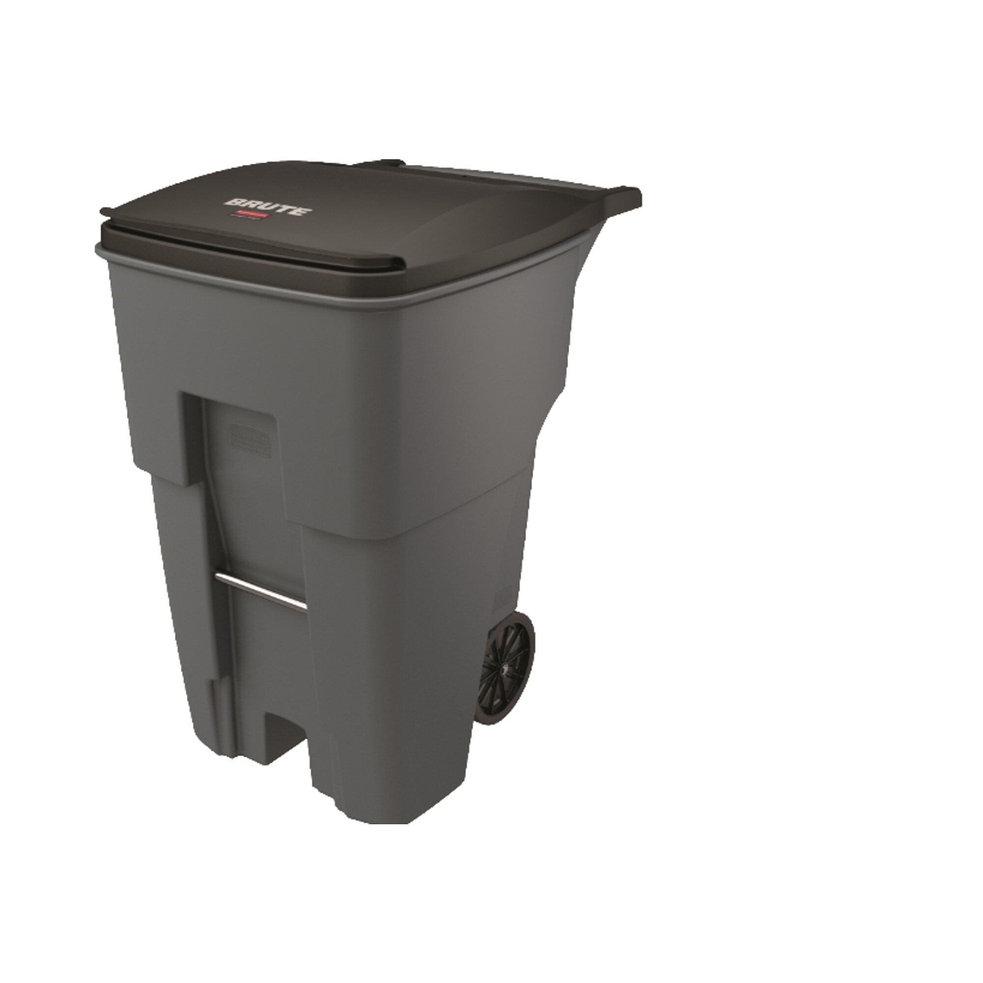 Rubbermaid Brute Plastic Rollout Trash Can Container, Gray, 95 Gallon 