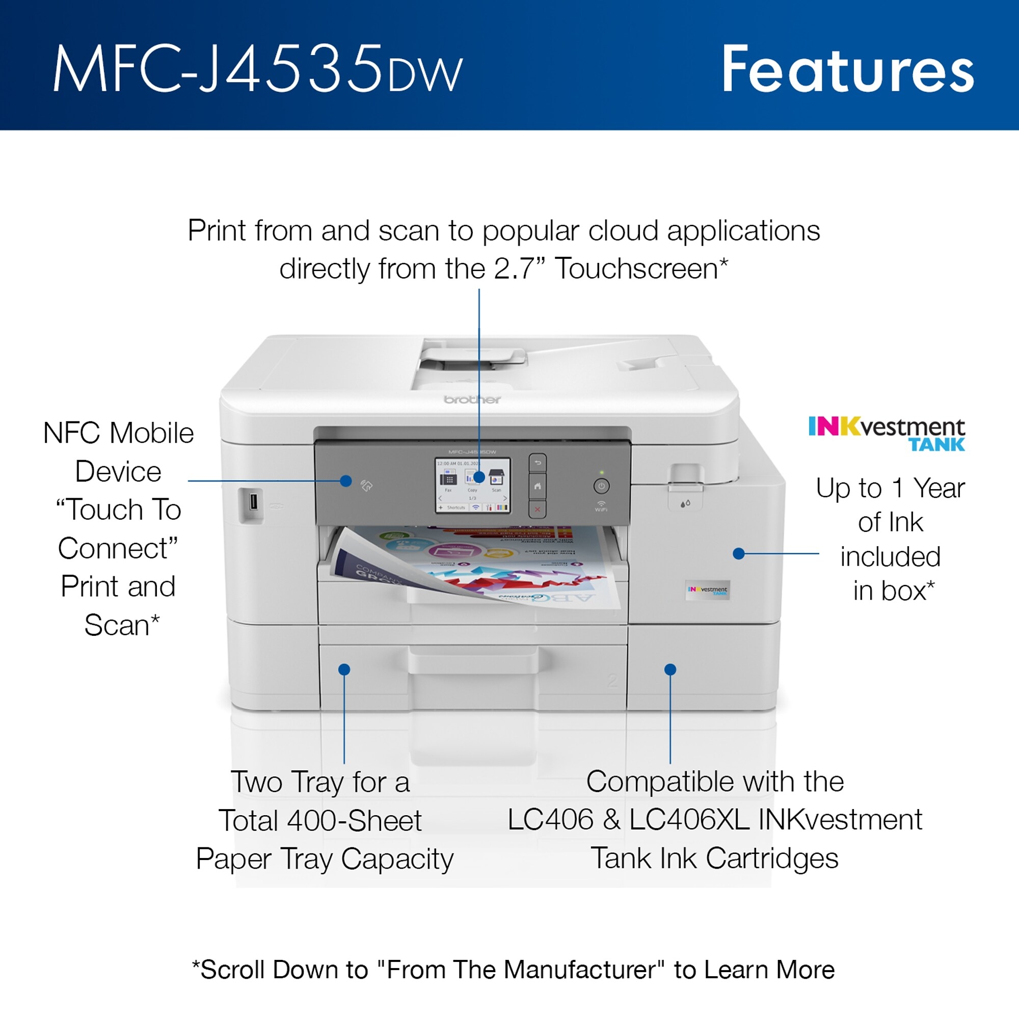 Brother INKvestment Tank MFC J4535DW Wireless Color All In One Inkjet   7394094503648303984 Af437e09cae08dff318329aa5df0cb8e 