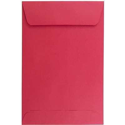 JAM Paper 6 x 9 Open End Catalog Colored Envelopes, Red Recycled, 50 ...